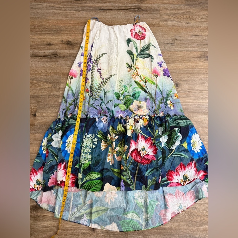 Anthroplogie Strapless Floral Maxi Dress Size L - Picture 9 of 12